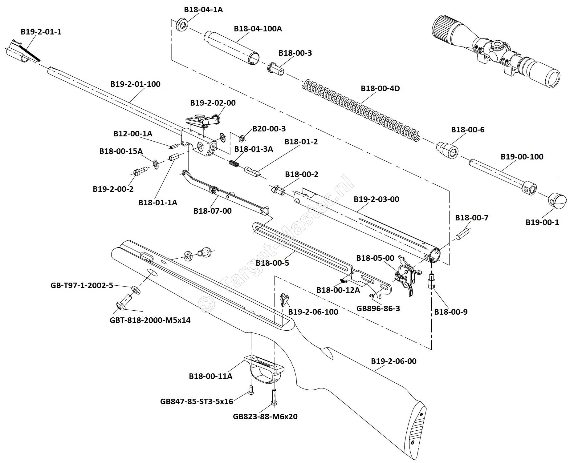 C1K773932, Parts Drawing Crosman Storm XT C1K773932